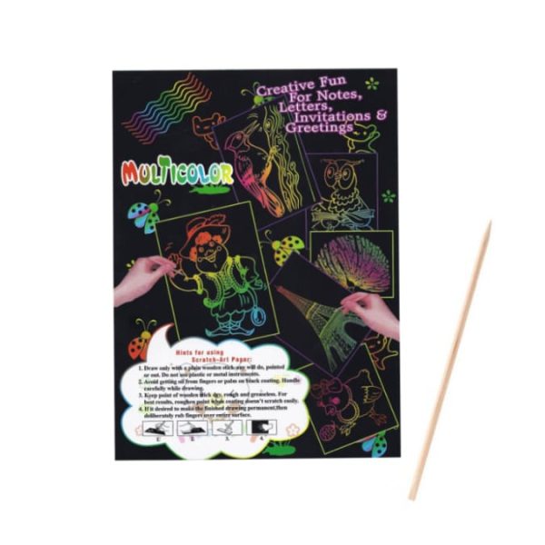 Creative Magic Color Rainbow Scratch Art Paper Imported Multicolour Scratch Book,rainbow Scratch Art For Kids Girls Boys, Black Scratch Paper