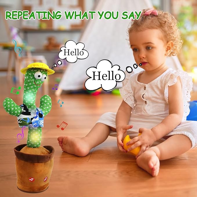 Dancing Cactus Talking Baby Toys with Lights