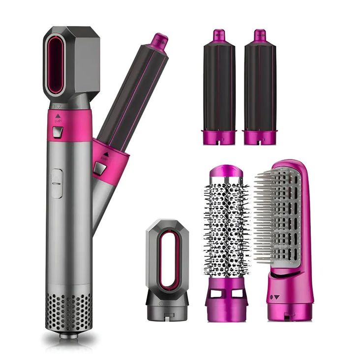 5 in 1 Hair dryer Brush - Hairdryer Hair Curler Curling - Hair Straightening - Electric Hair Comb Rotating Hot Air Brush