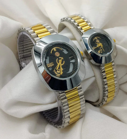 BRAVO COUPLE WATCH RADO SHAPE CHAIN WATCH (WITH BOX)