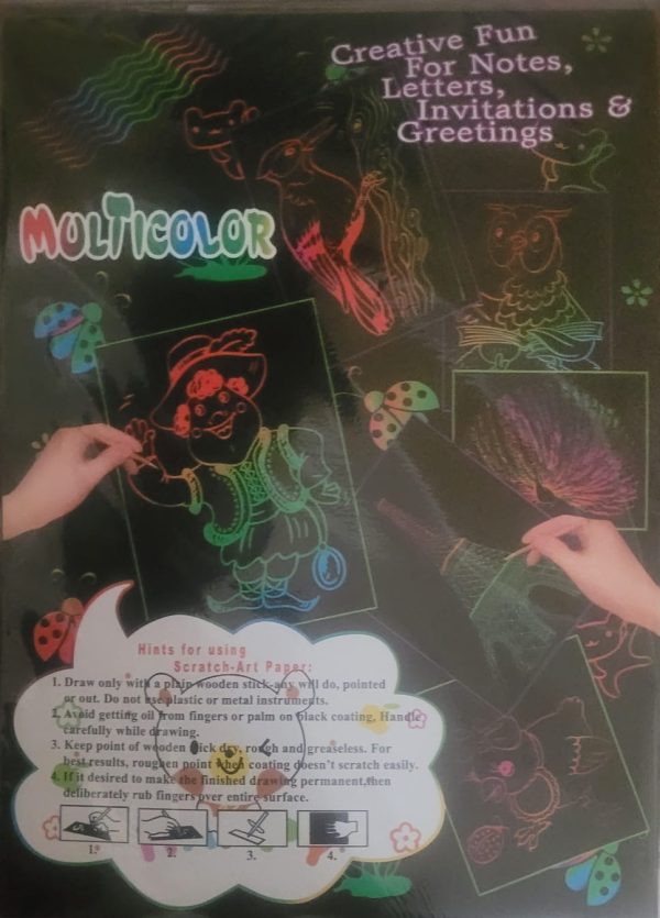 Creative Magic Color Rainbow Scratch Art Paper Imported Multicolour Scratch Book,rainbow Scratch Art For Kids Girls Boys, Black Scratch Paper